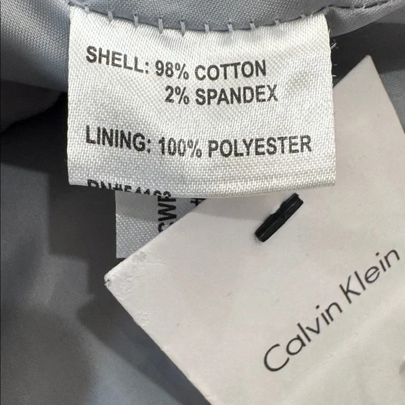 Calvin Klein Hooded Trench Coat Belted Black Cotton Blend Jacket Womens M - Picture 7 of 7